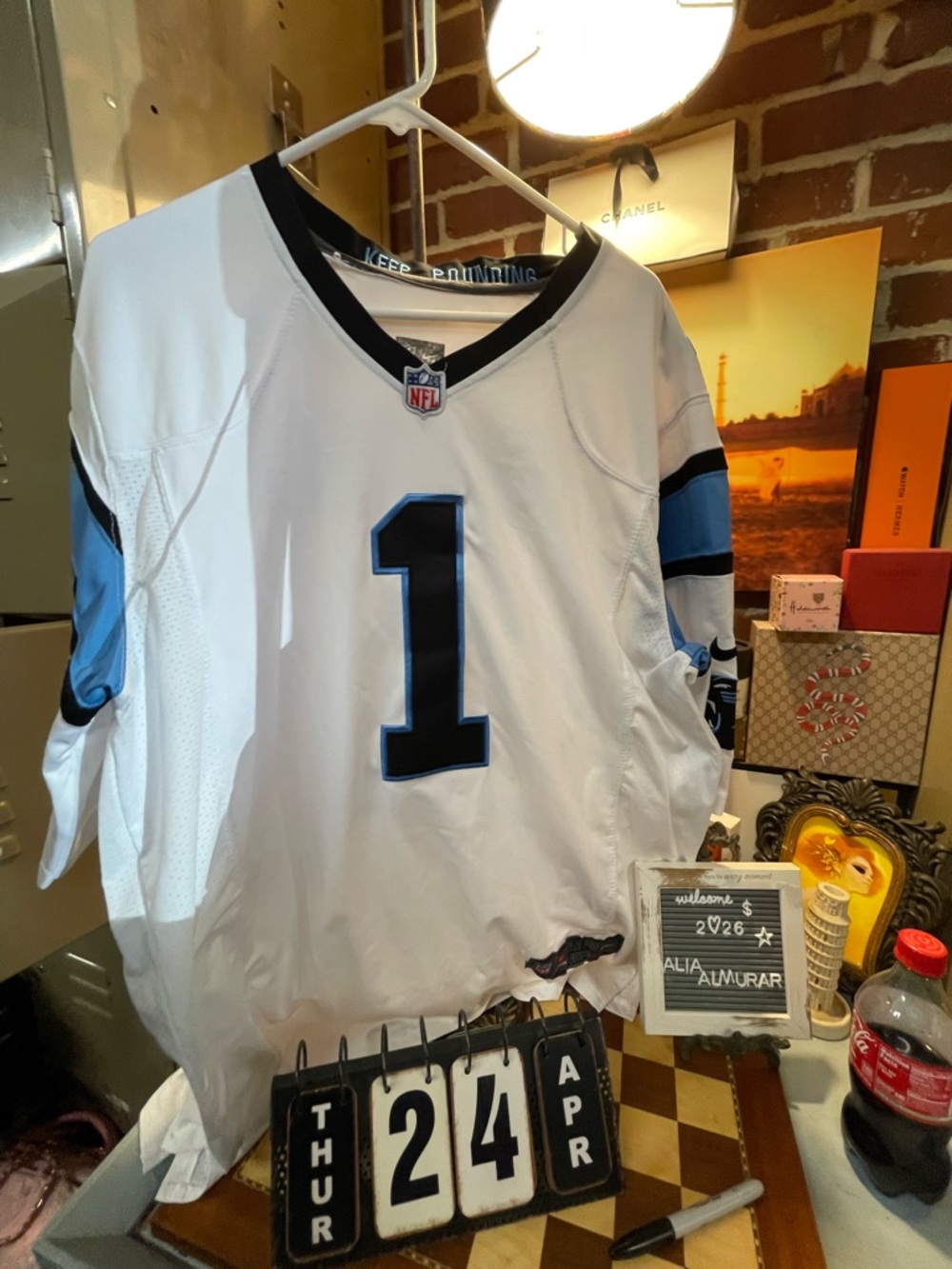 Cam Newton Carolina Panthers NFL Nike On-Field Jersey White/Blu